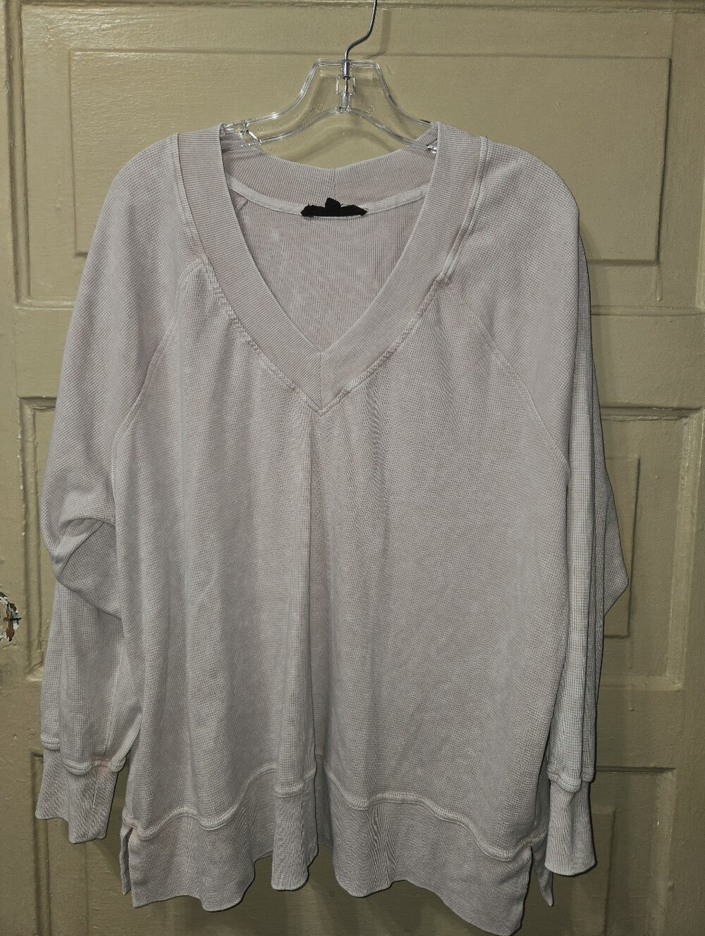 Jane & Delancy Dusty Rose Waffle Knit V-Neck Sweater Size: 1X